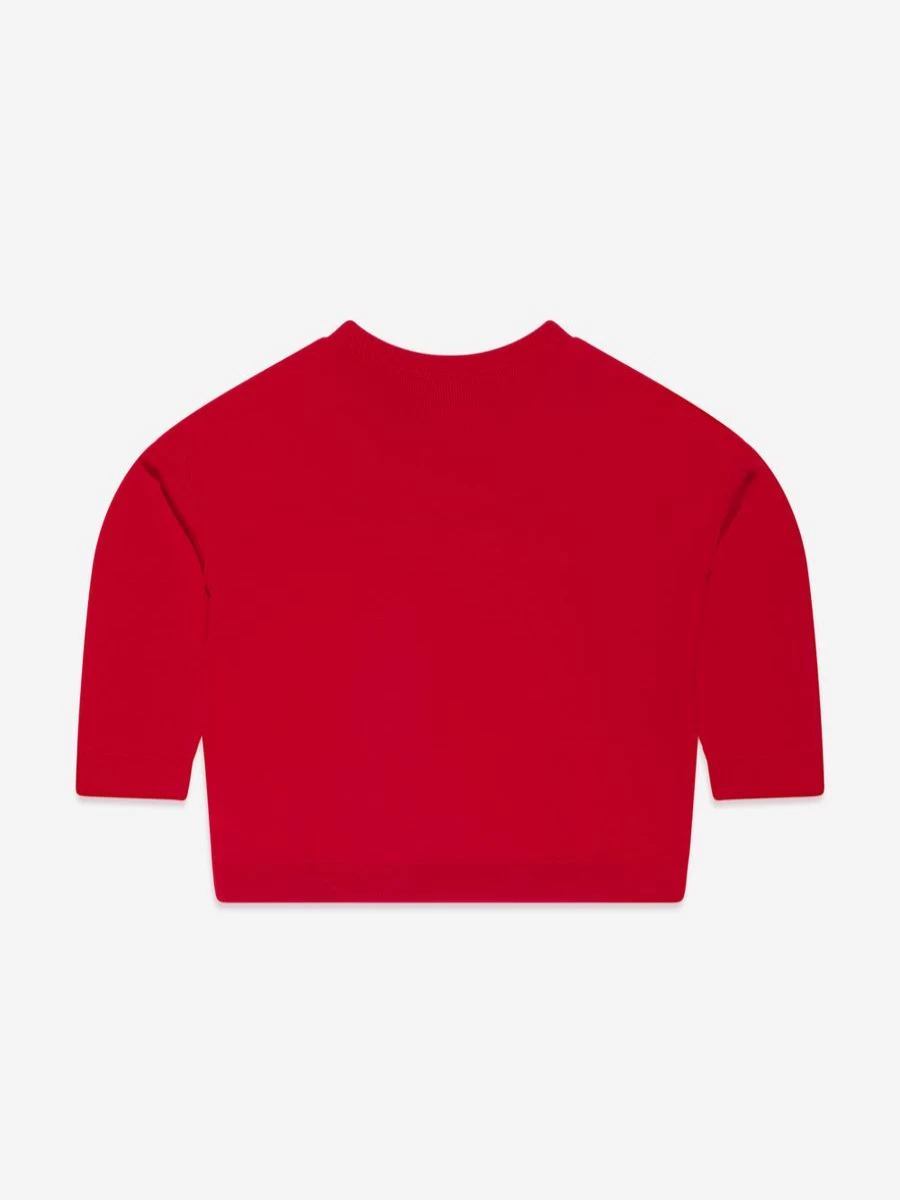 Dolce & Gabbana Kids Girls Red Wool Logo Sweatshirt | Stylish & Comfortable Winter Wear