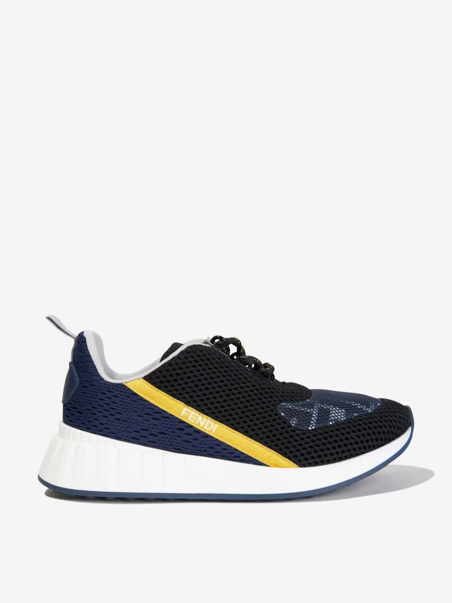 Fendi Kids Girls Navy Technical Trainers | Stylish Sneakers for Kids