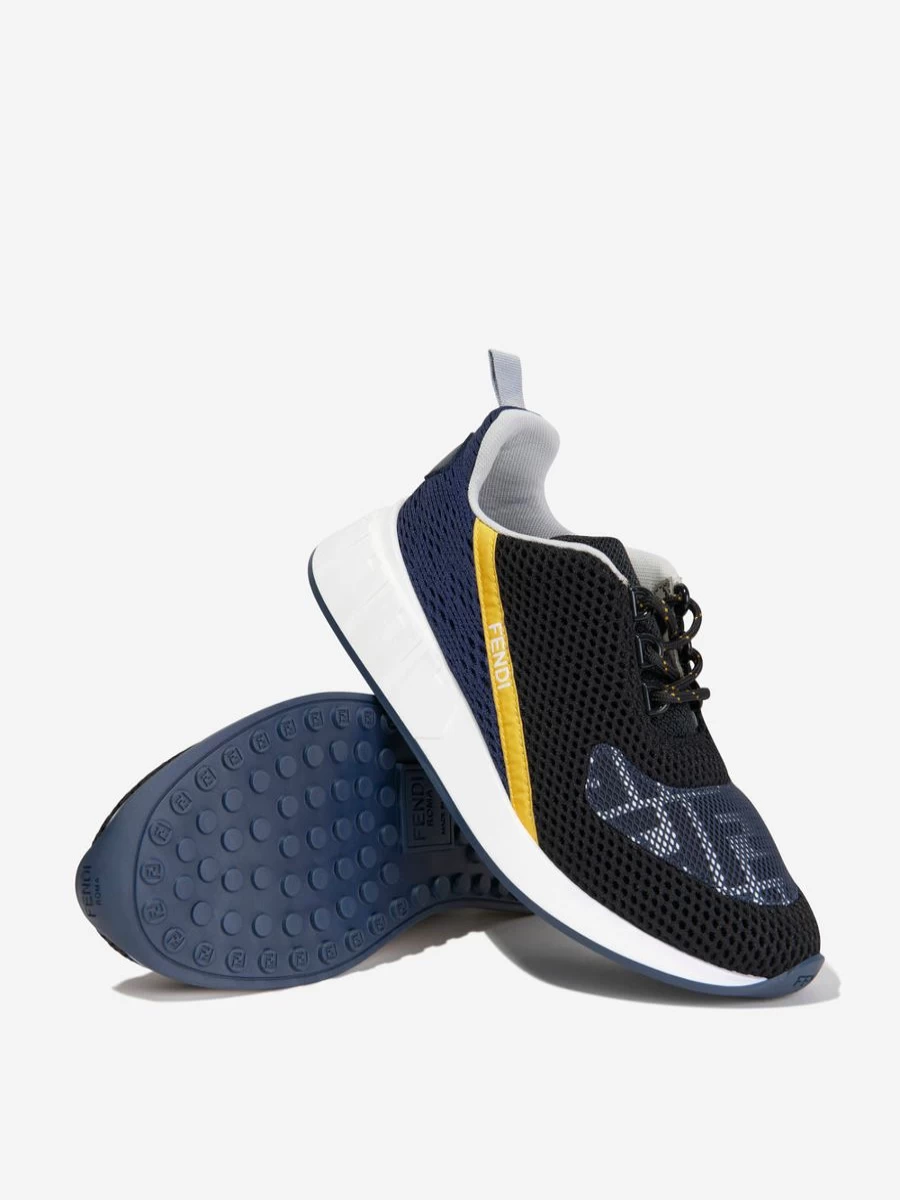 Fendi Kids Girls Navy Technical Trainers | Stylish Sneakers for Kids