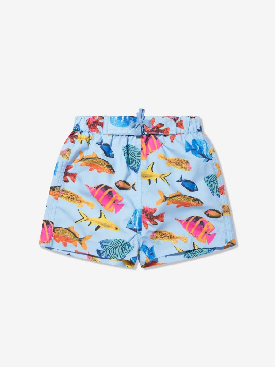 Rachel Riley Boys' Tropical Fish Print Swim Shorts - Multicolour Beachwear for Toddlers
