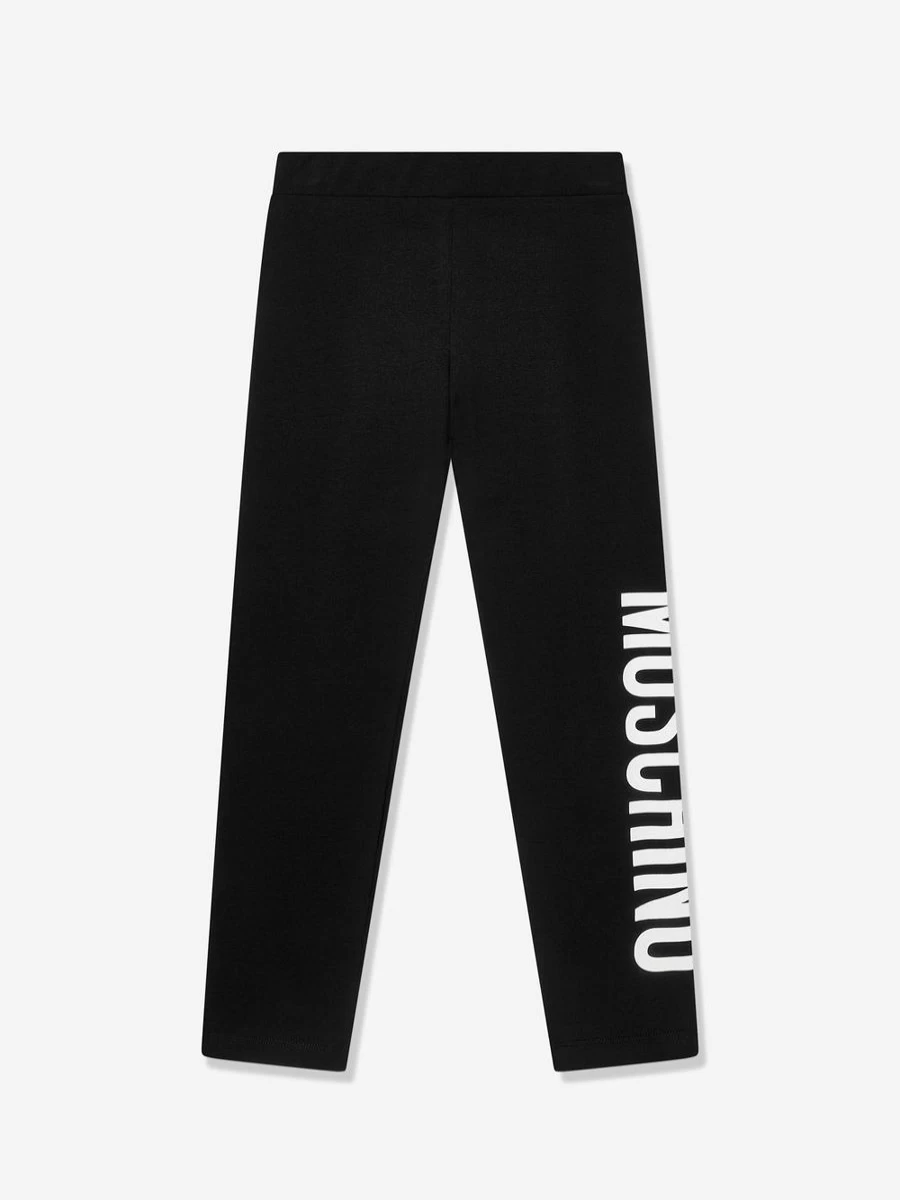 Moschino Kids Girls Black Logo Print Leggings for Toddlers & Juniors