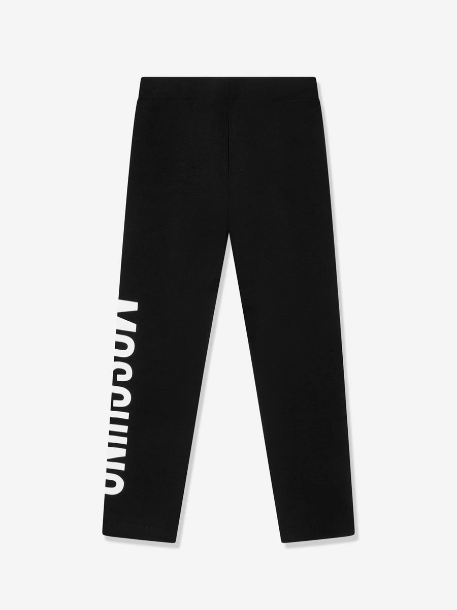 Moschino Kids Girls Black Logo Print Leggings for Toddlers & Juniors