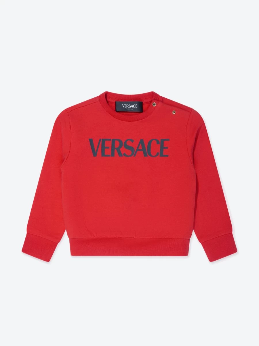 Versace Baby Red Logo Print Sweatshirt for Infants