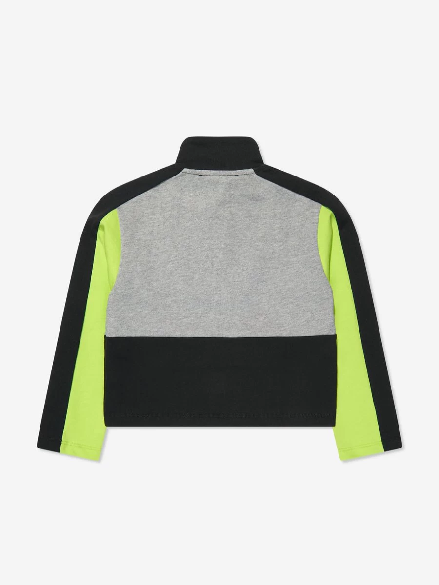 Versace Boys Grey Half Zip Sweatshirt | Premium Cotton Pullover for Kids