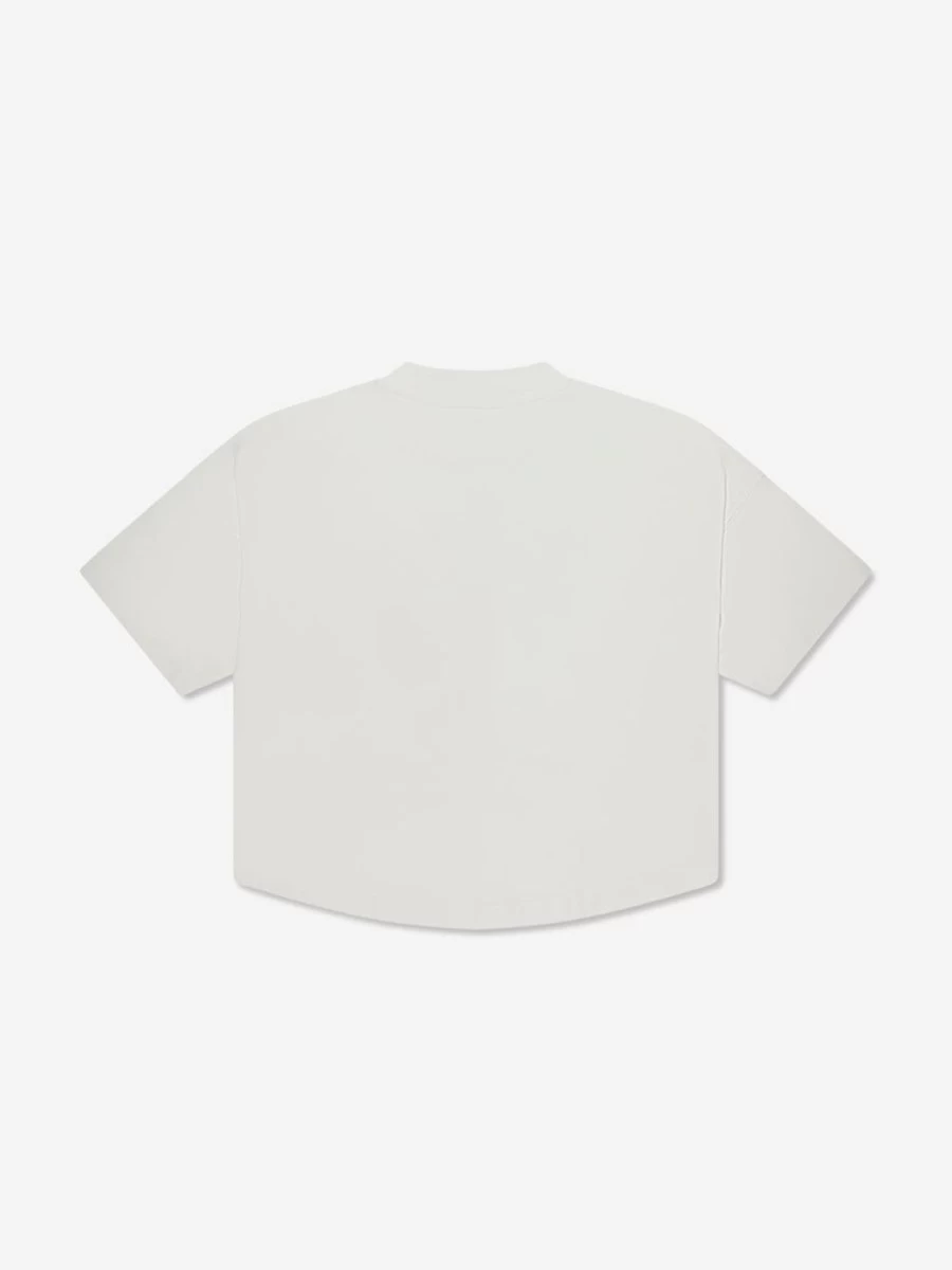 Palm Angels Boys White Neon Oversized T-Shirt with Palm Print