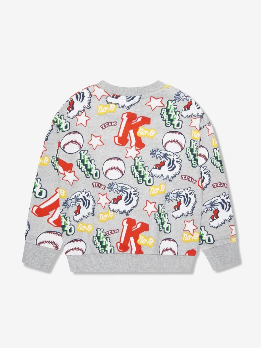 KENZO KIDS Boys Grey Club Sweatshirt | Casual Pullover Hoodie