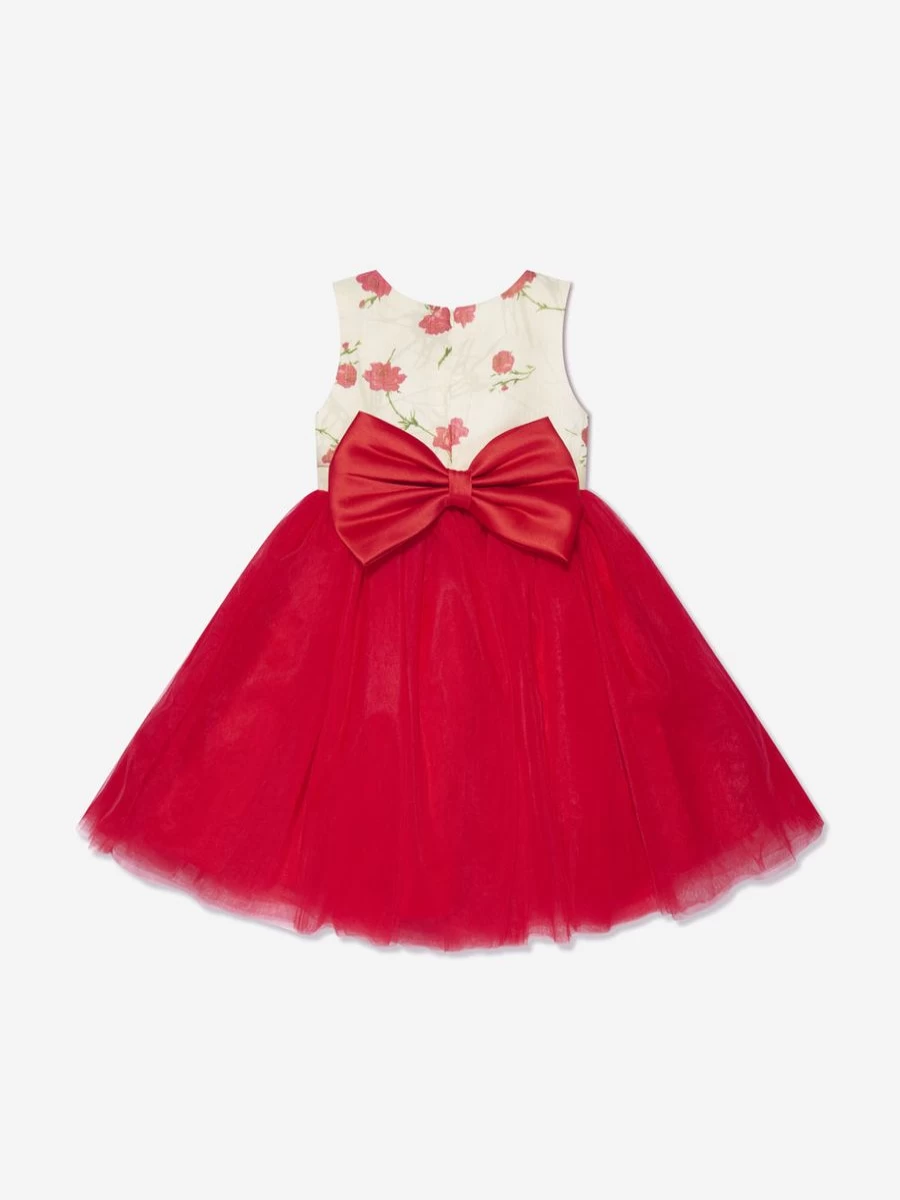 iAMe Teen Girls Red A-Line Tulle Party Dress - Elegant Sleeveless Formal Gown for Teens