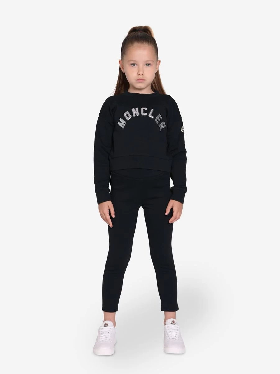 Moncler Enfant Teen Girls Black Sweatshirt & Leggings Outfit Set