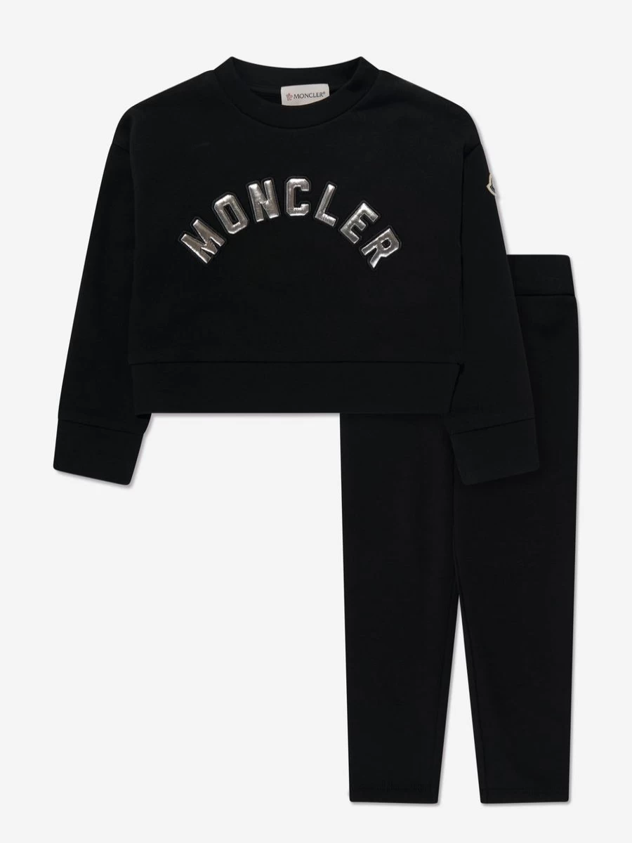 Moncler Enfant Teen Girls Black Sweatshirt & Leggings Outfit Set