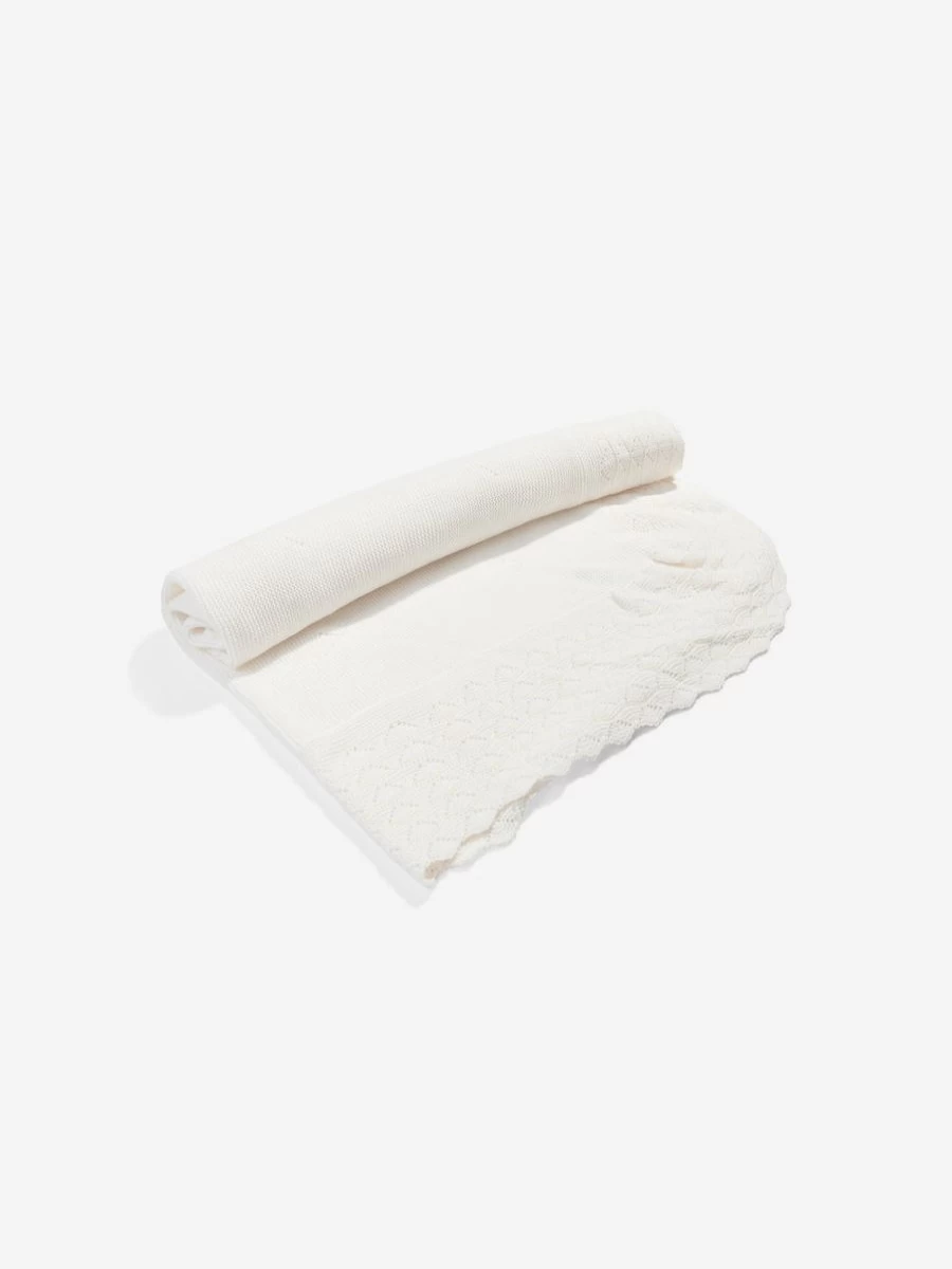 Paz Rodriguez Ivory Baby Knitted Blanket - Soft Handmade Nursery Blanket for Newborns & Infants