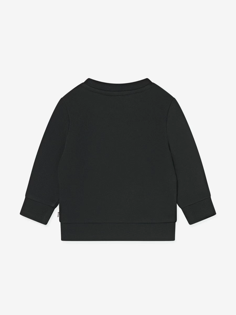 BOSS Baby Boys Black Logo Sweatshirt - Casual Pullover Hoodie for Toddlers