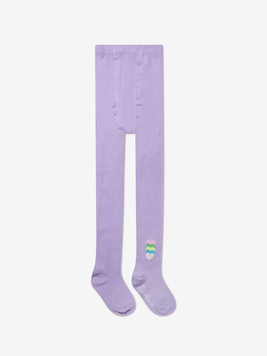 Billieblush Girls Lilac Jacquard Heart Print Tights - Stylish & Comfortable