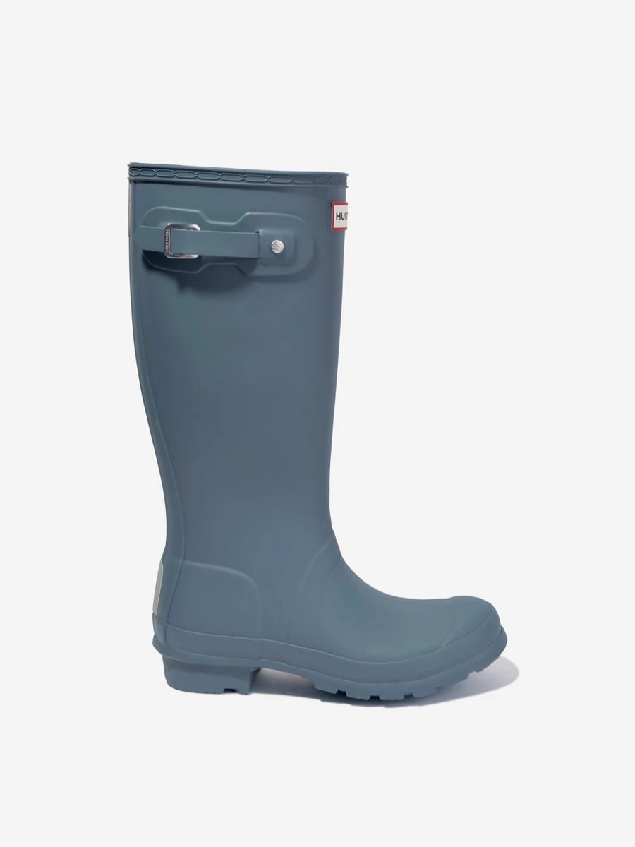 Hunter Boys' Original Blue Wellington Boots – Kids' Waterproof Rain Boots