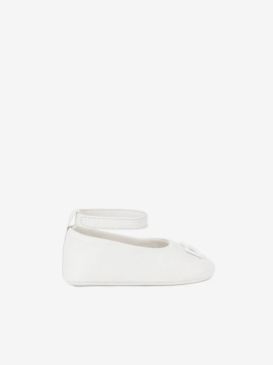 Dolce & Gabbana Kids Baby Girls Leather Ballet Flats | Soft Sole Toddler Shoes