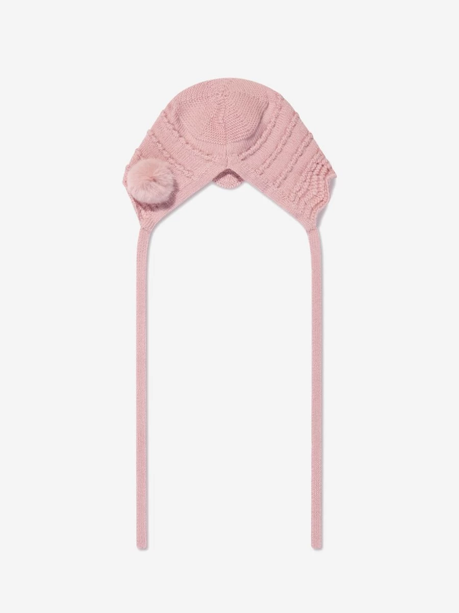 Paz Rodriguez Teen Girls Pink Knitted Bonnet - Soft Winter Beanie Hat