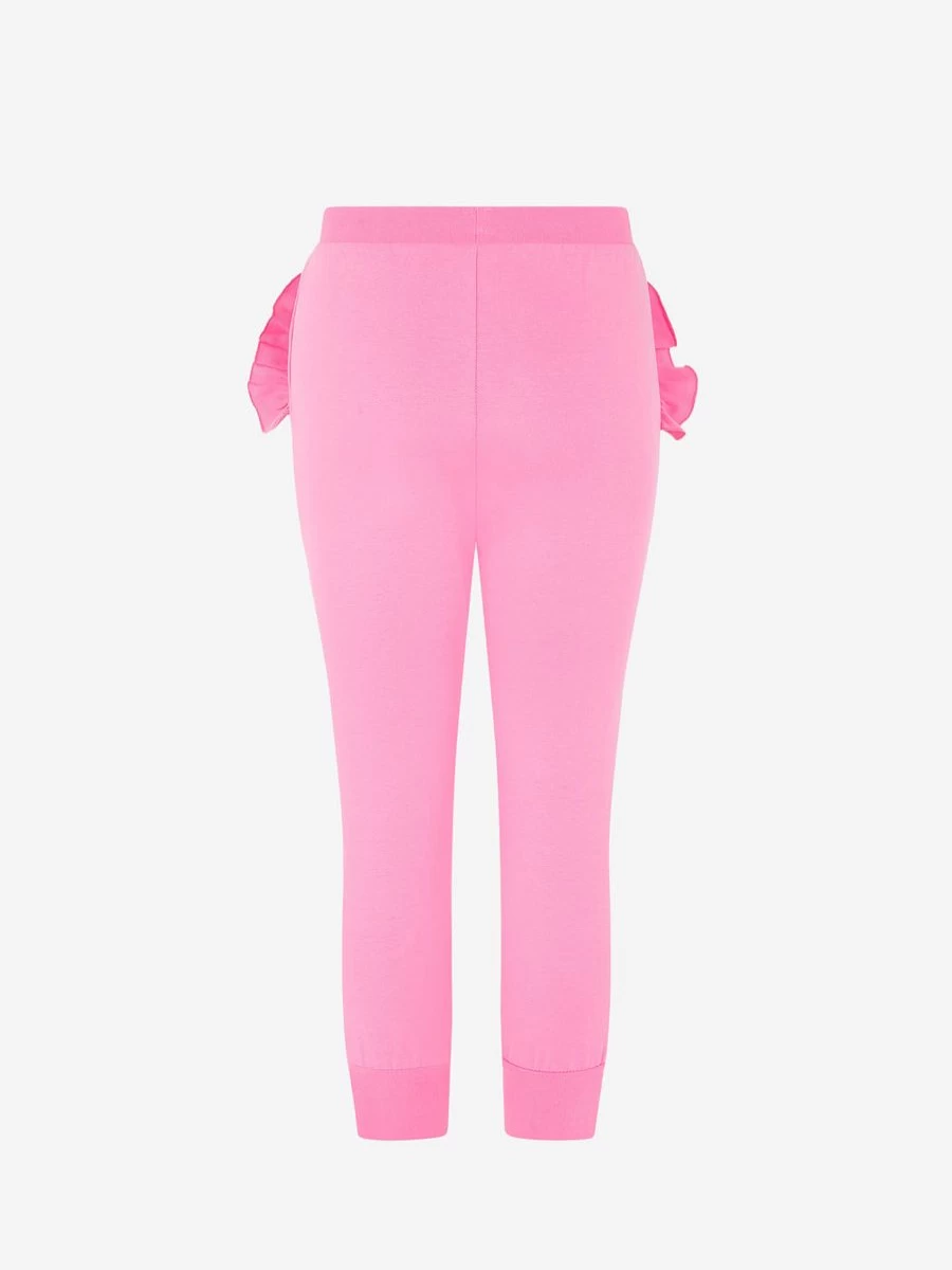 "Wauw Capow Girls' Cotton Joggers with Frilly Trim - Stylish & Comfortable Kids' Pants by Childsplay Clothing"