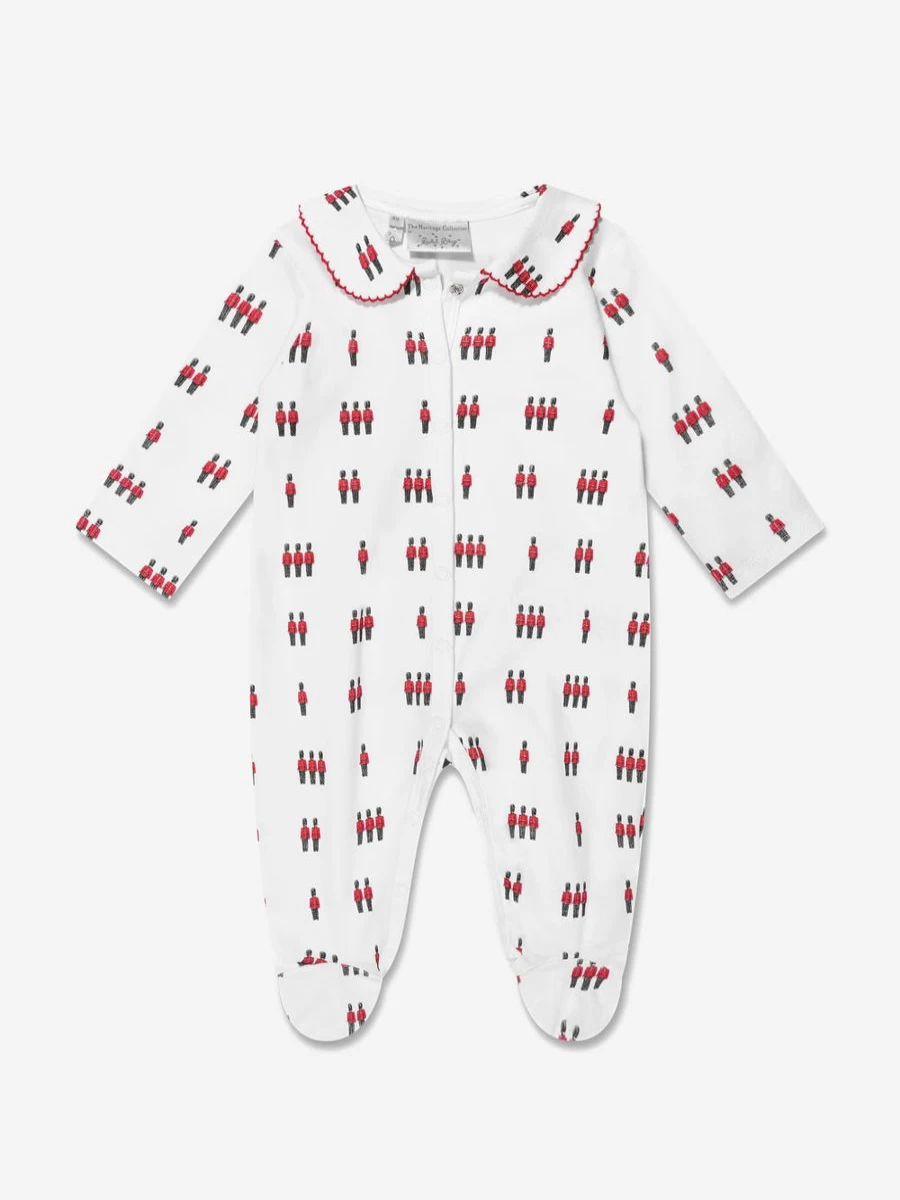 Rachel Riley Ivory Baby Boys Soldier Print Babygrow - Adorable Military-Themed Onesie for Infants