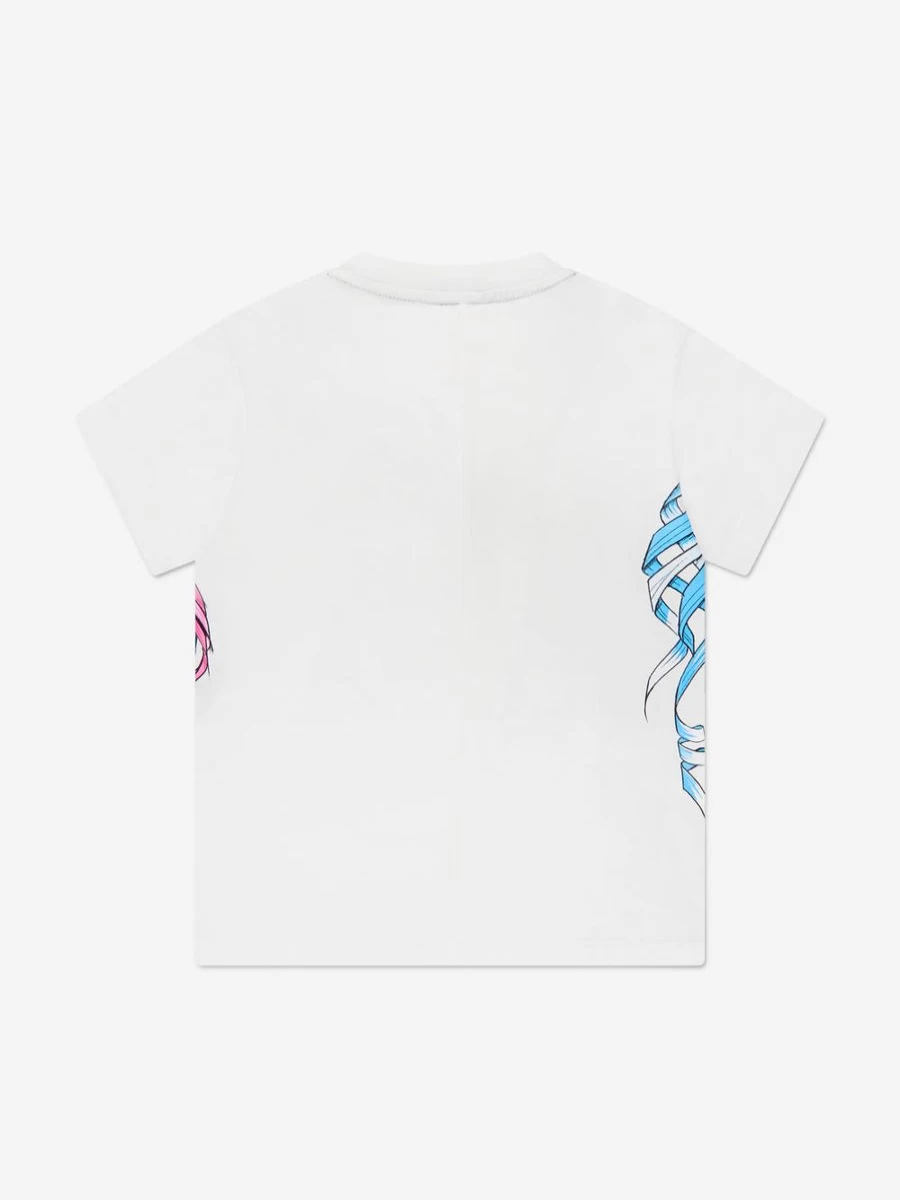 Fendi Kids Teen Girls White Graphic Print T-Shirt