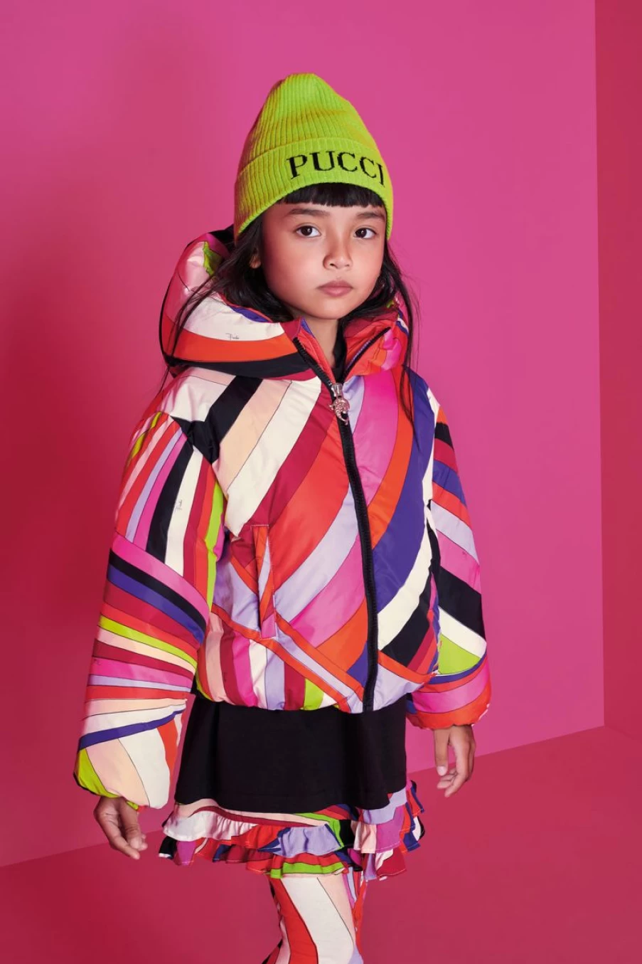 Emilio Pucci Girls Multicolour Iridescent Puffer Jacket