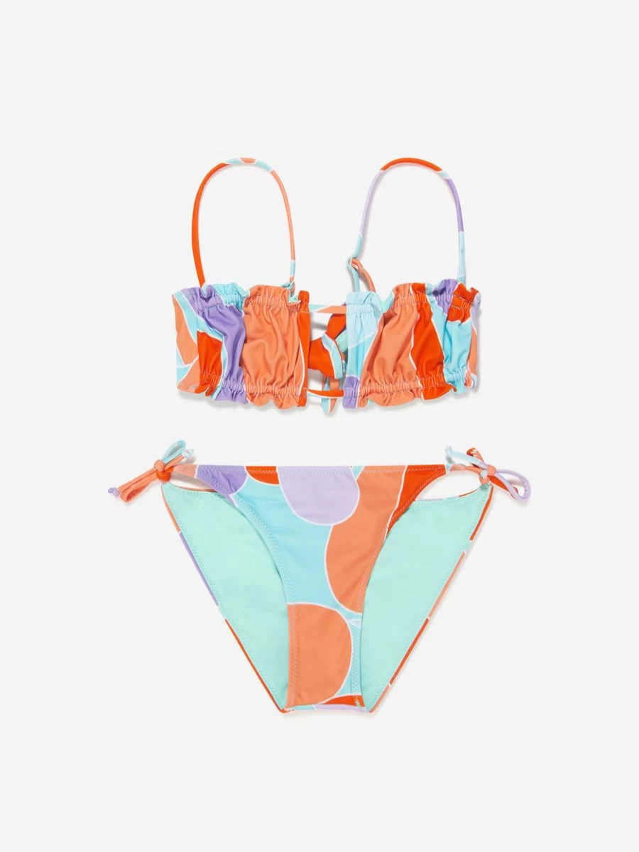 MC2 Saint Barth Teen Girls Multicolour Strappy Bandeau Bikini Swimwear
