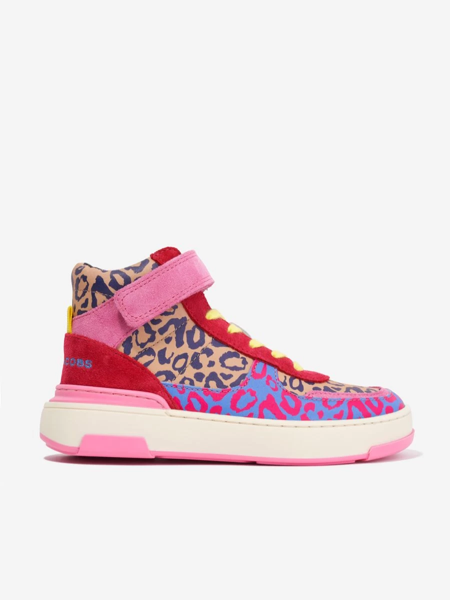 MARC JACOBS Girls' Multicolour Cheetah Print Leather Sneakers