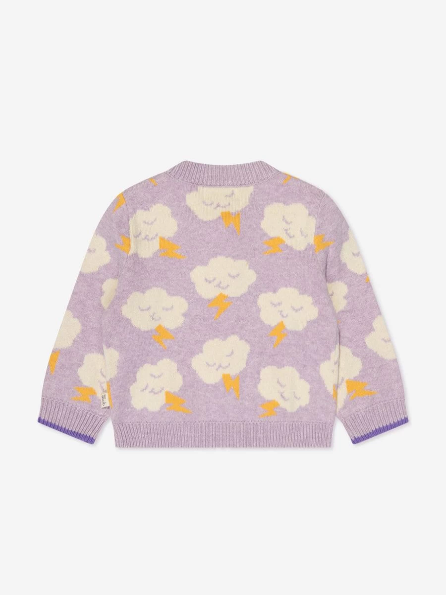 The Bonnie Mob Girls Purple Cloud Cardigan - Soft & Stylish Knitwear for Kids