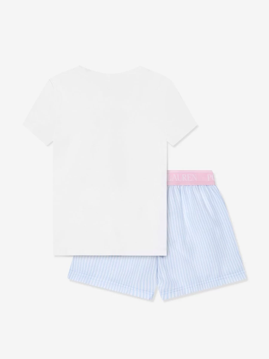 Ralph Lauren Kids Girls Cotton T-Shirt & Shorts Pajama Set - Comfortable Sleepwear