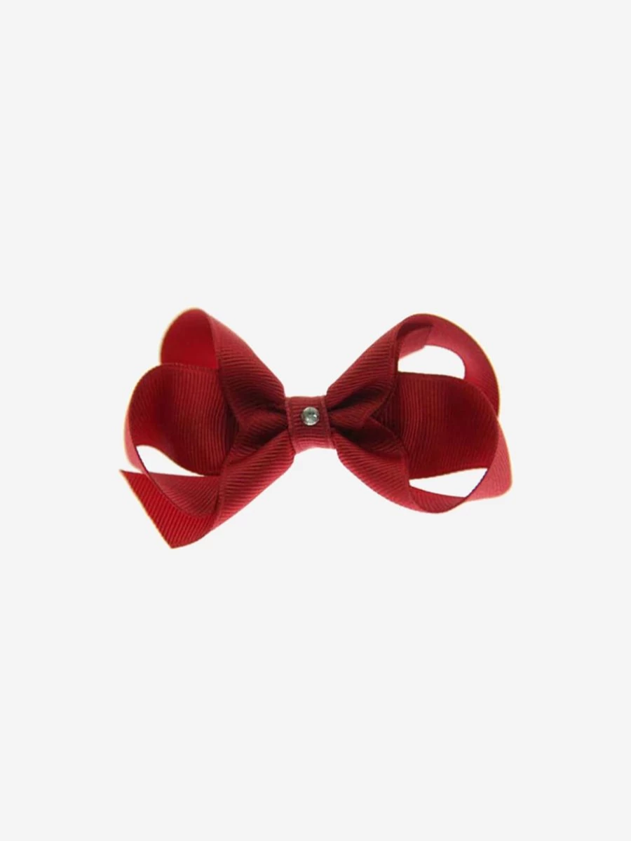 Dotty Daydreams Cranberry Bow Hair Clip for Teen Girls - Stylish Hair Accessory for Teens