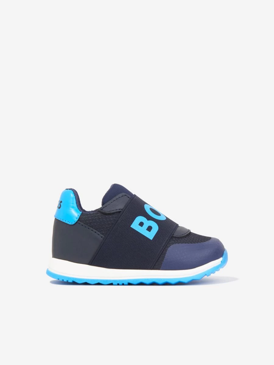 BOSS Boys Navy Logo Trainers - Stylish Casual Sneakers for Kids