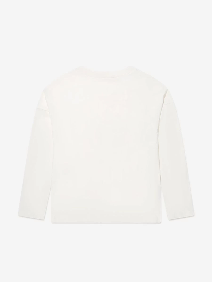 Chloé Girls Ivory Floral Print Long Sleeve T-Shirt