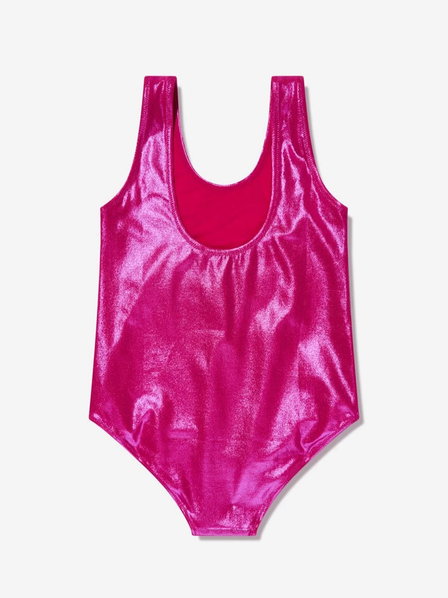Dolce & Gabbana Kids Girls Pink Metallic Shine Swimsuit for Summer Beach