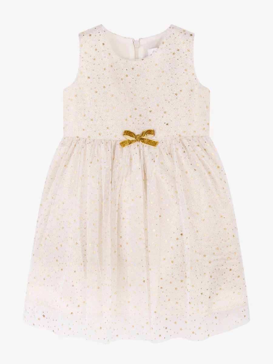 Rachel Riley Baby Girls Pink Sparkle Star Tulle Dress for Special Occasions