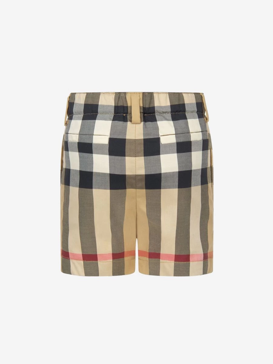 Burberry Kids Boys Mini Royston Check Beige Shorts | Classic Plaid Summer Shorts for Toddlers
