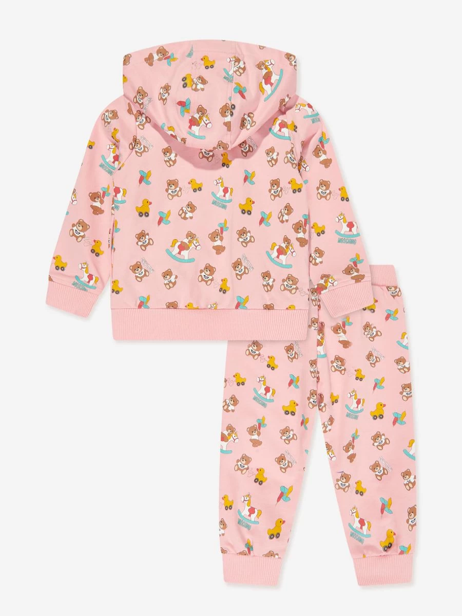 Moschino Kids Baby Girls Pink Teddy Bear Tracksuit - Soft & Cozy Outfit
