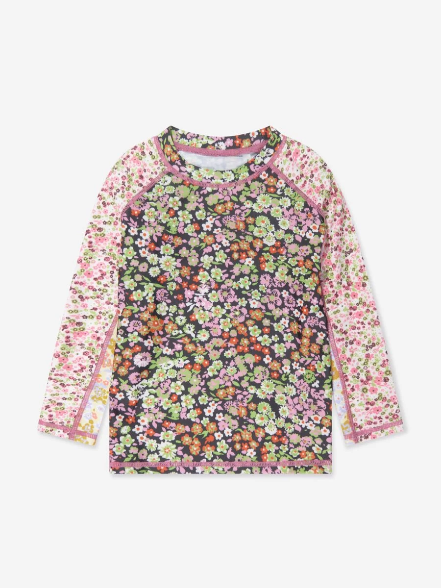 Molo Teen Girls' Long Sleeve Multicolored Neptune Rash Guard Swim Top