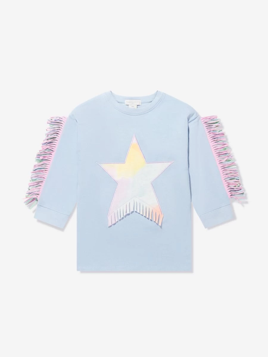 Stella McCartney Kids Blue Star Knit Sweater Dress for Teen Girls