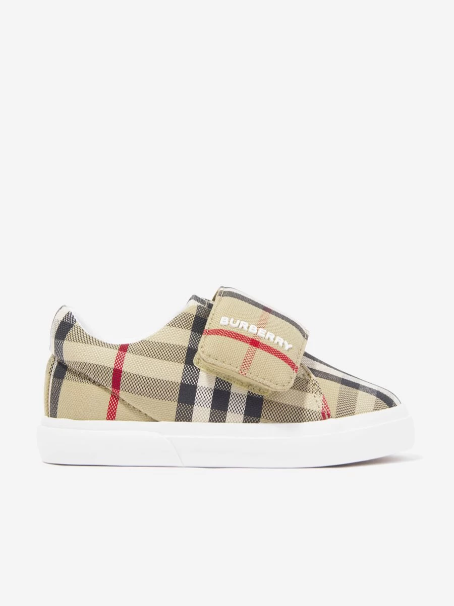 Burberry Kids Girls' Baby James Trainers in Archive Beige Check Sneakers