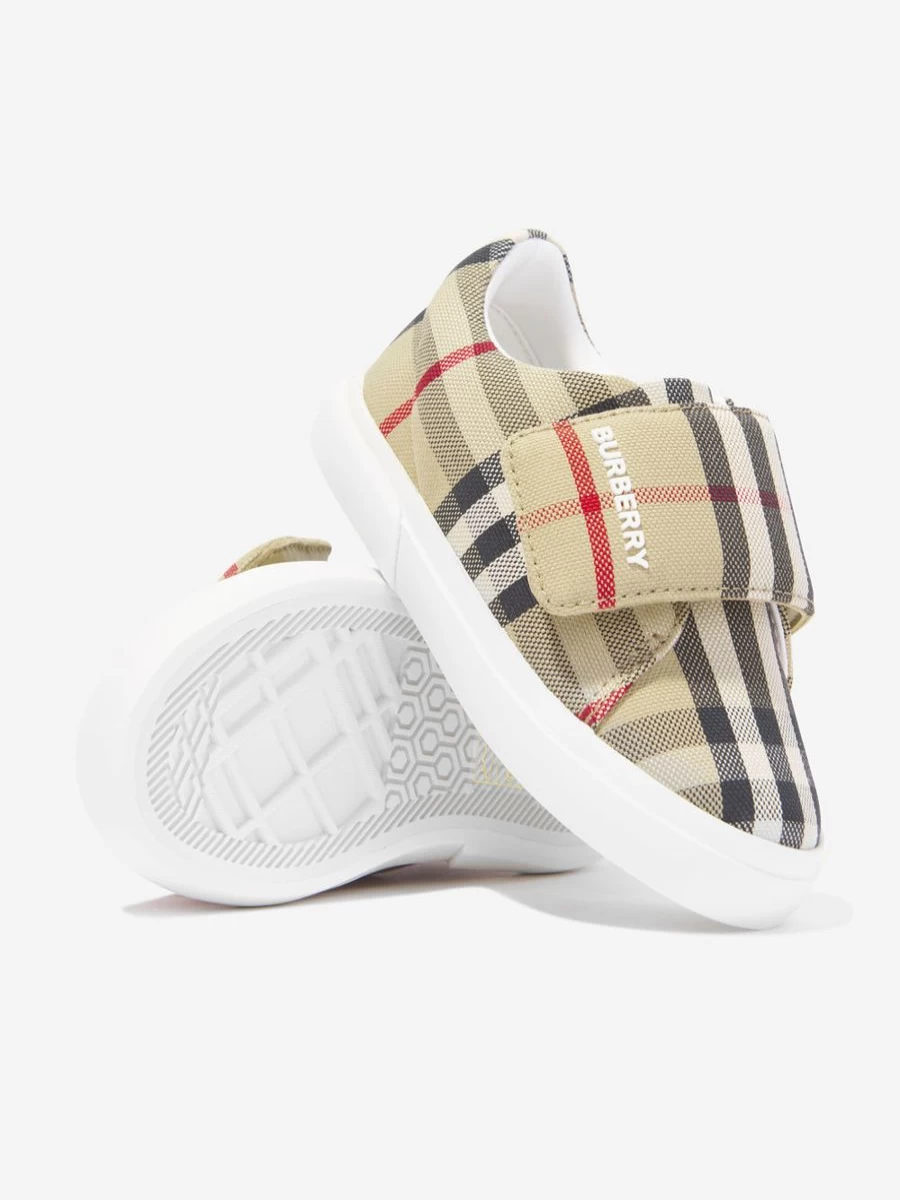 Burberry Kids Girls' Baby James Trainers in Archive Beige Check Sneakers