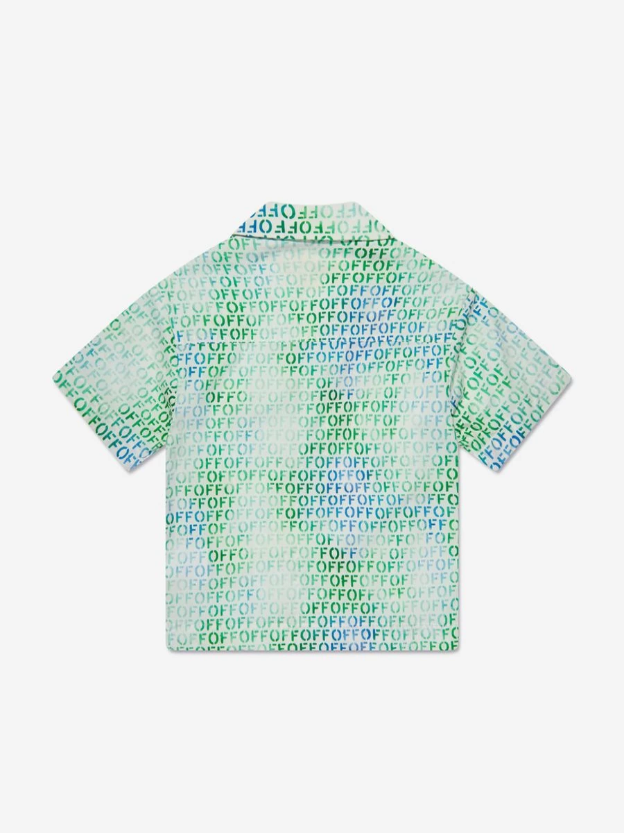 Off-White Teen Boys Multicolor Stamp Print Shirt