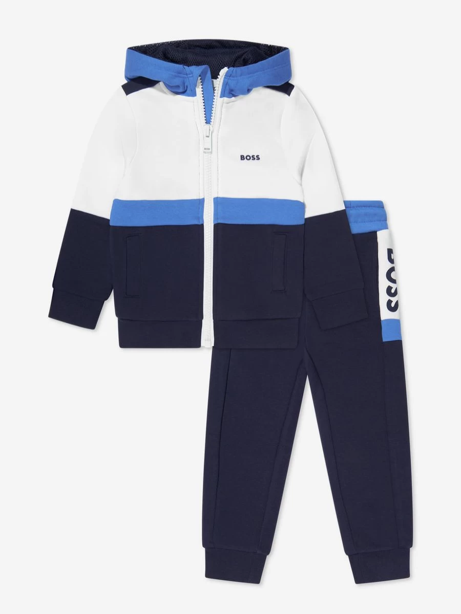 BOSS Teen Boys Navy Logo Tracksuit - Stylish Casual Athletic Set