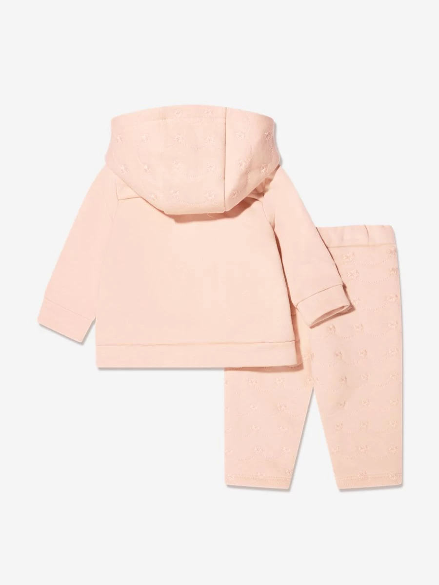Chloé Baby Girls Pink Floral Tracksuit - Soft Cotton Casual Outfit