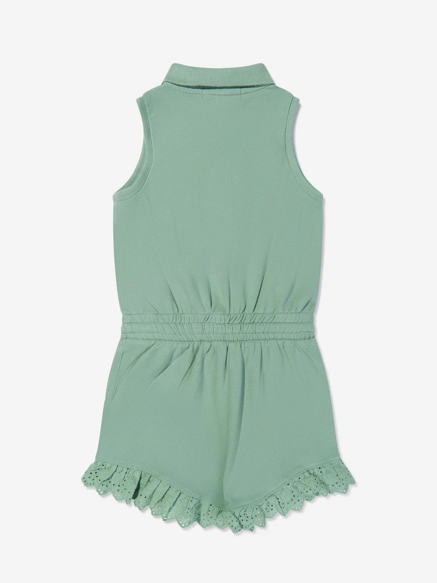 Ralph Lauren Kids Girls Green Ruffle Playsuit - Stylish Romper for Toddlers