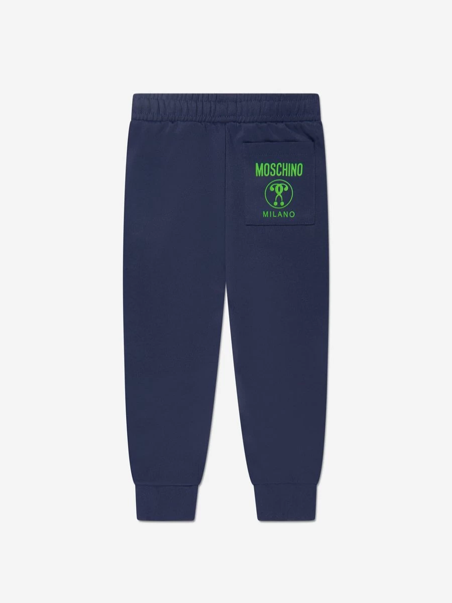 Moschino Kids Teen Boys Milano Logo Joggers - Navy Blue Casual Pants