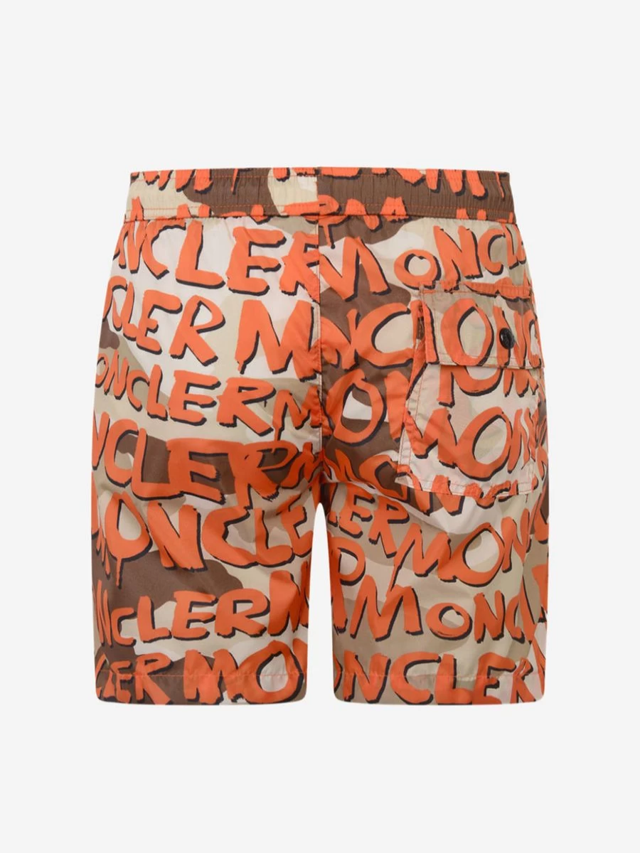 Moncler Enfant Boys' Logo Print Quick-Dry Swim Shorts for Beach & Pool