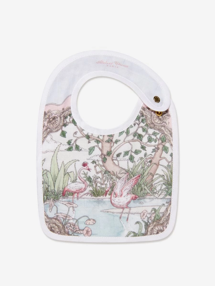 Atelier Choux Original Baby Bib - Soft White Tapestry Design for Newborns & Infants