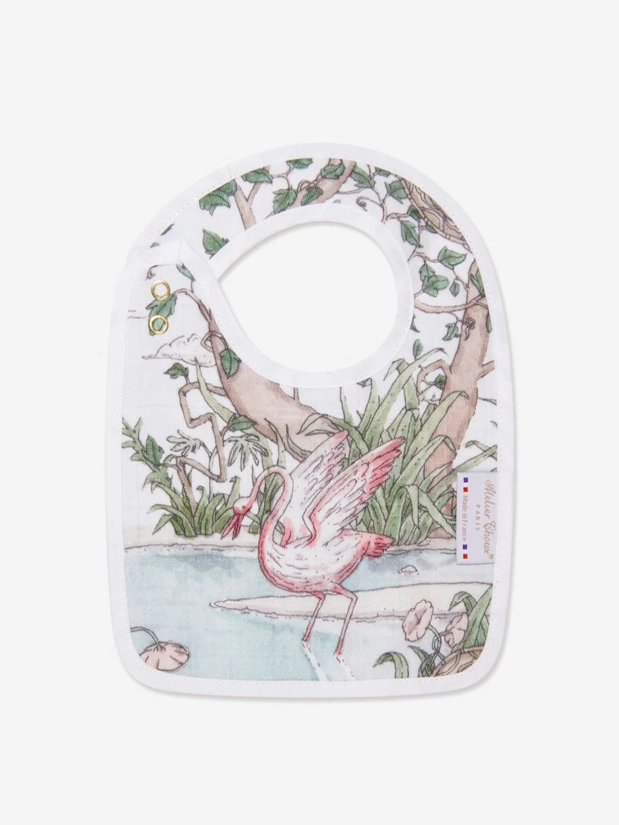 Atelier Choux Original Baby Bib - Soft White Tapestry Design for Newborns & Infants