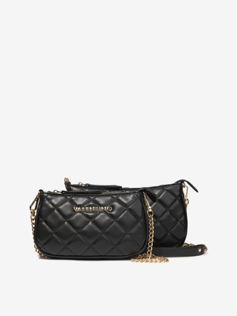 Valentino Girls Black Ocarina Shoulder Bag - 10cm Width Fashionable Crossbody Purse