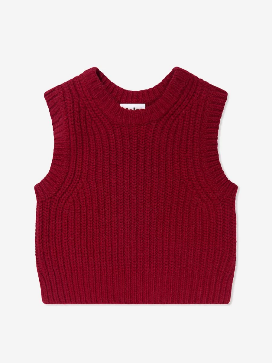 Molo Girls' Wool Knitted Vest - Warm Winter Pullover for Girls | Childsplay Clothing