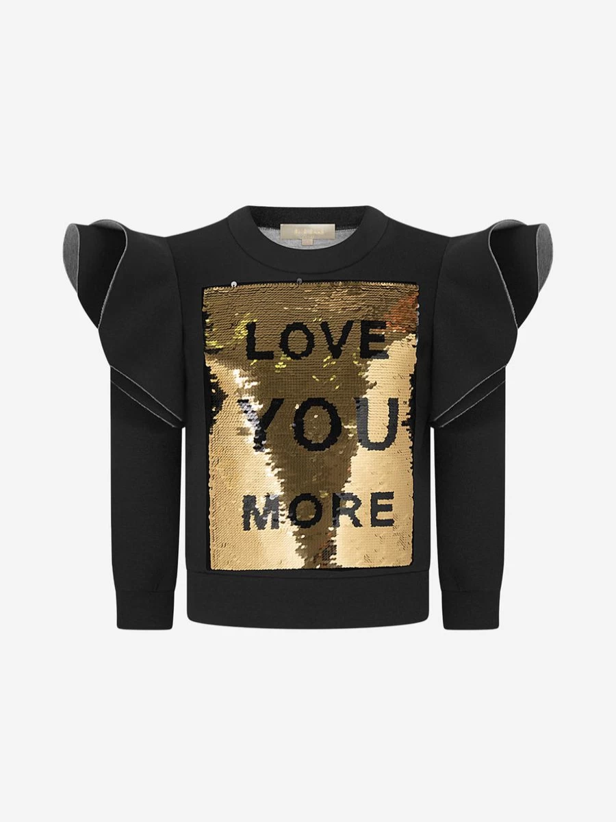 Elie Saab Girls Sparkling Sequins Sweater for Kids Luxury Knitwear